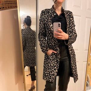 Vintage Leopard Print Women's Coat cheetah printed XS tailored 90s